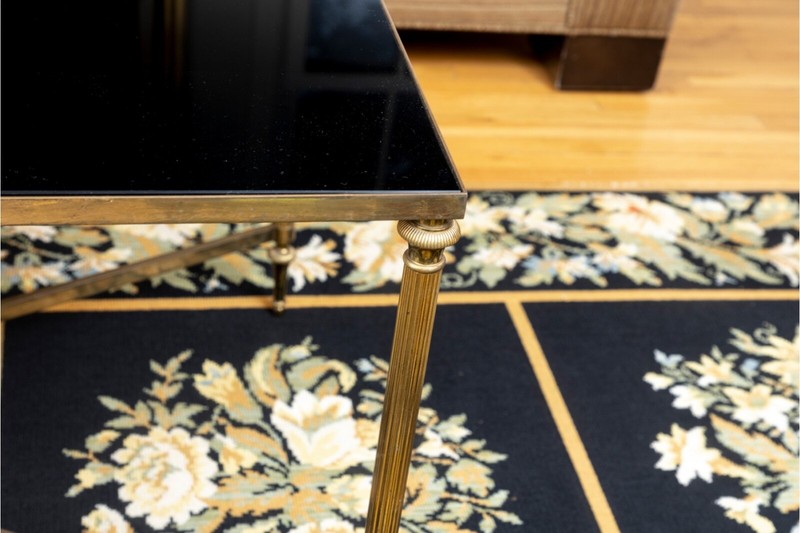 Maison Jansen’s Iconic Mid-Century Brass And Black Glass Coffee Table gallery