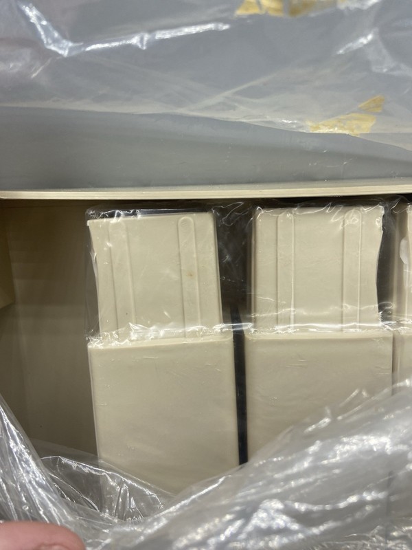 Vintage Mod 1970s 16” Square Cream Plastic Parsons Accent Table Legs READ DESC gallery