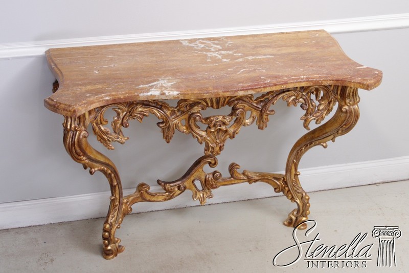 72688: Outstanding French Paint Decorated Marble Top Console Table gallery