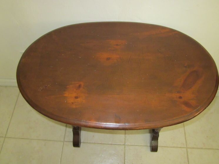 Vintage Wood accent table dark tone gallery