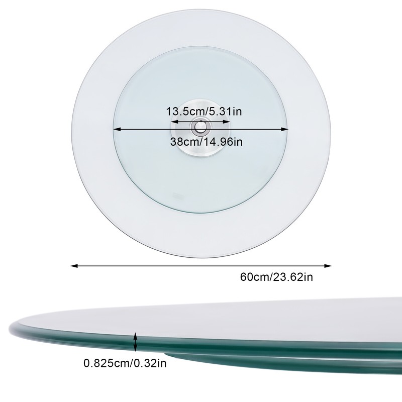 23.62inch Round Turntable, Tempered Glass Rotating Tray Serving Plate gallery