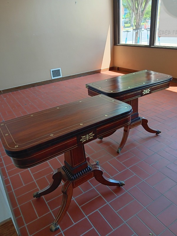 Pair of English Regency Card Tables