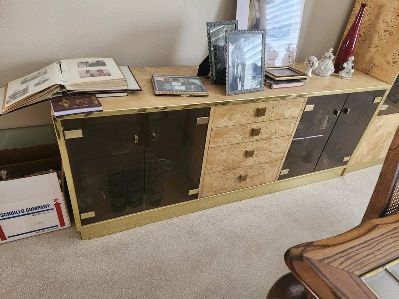 70's MODERN THOMASVILLE FOUNDERS CARPATHIAN ELM BAR CABINET CREDENZA BAUGHMAN
