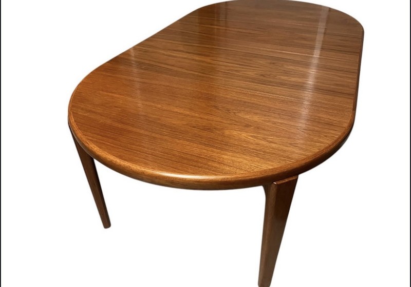 Mid Century Modern Vintage Danish Teak Round Oval Extendable Dining Table gallery