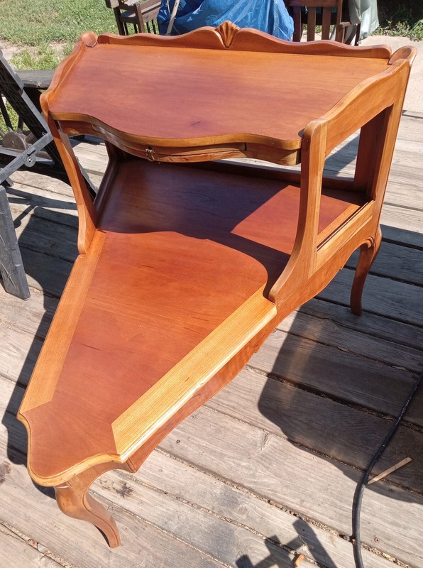 Mid Century Cherry Step End Wedge Table / Side Table by Imperial (SET85) gallery