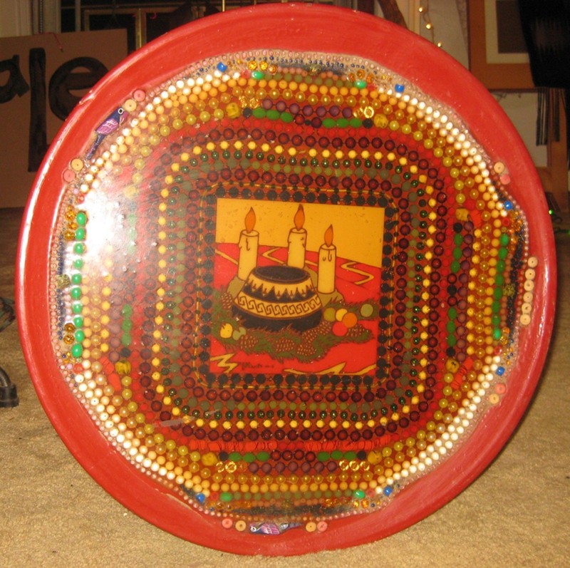 OOAK Table/Chair,Tile and Bead-14"x20"-by DeDe Shamel gallery