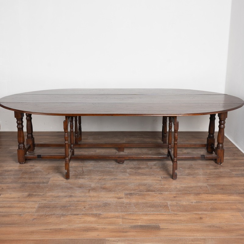 20th Century Large Gateleg English Wake Dining Table gallery
