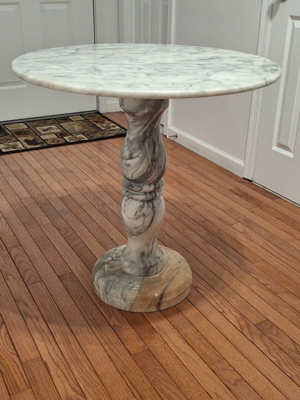 Solid Marble Round Pedestal Table – 30″ Wide X 30″ High – Very Heavy 150 lbs