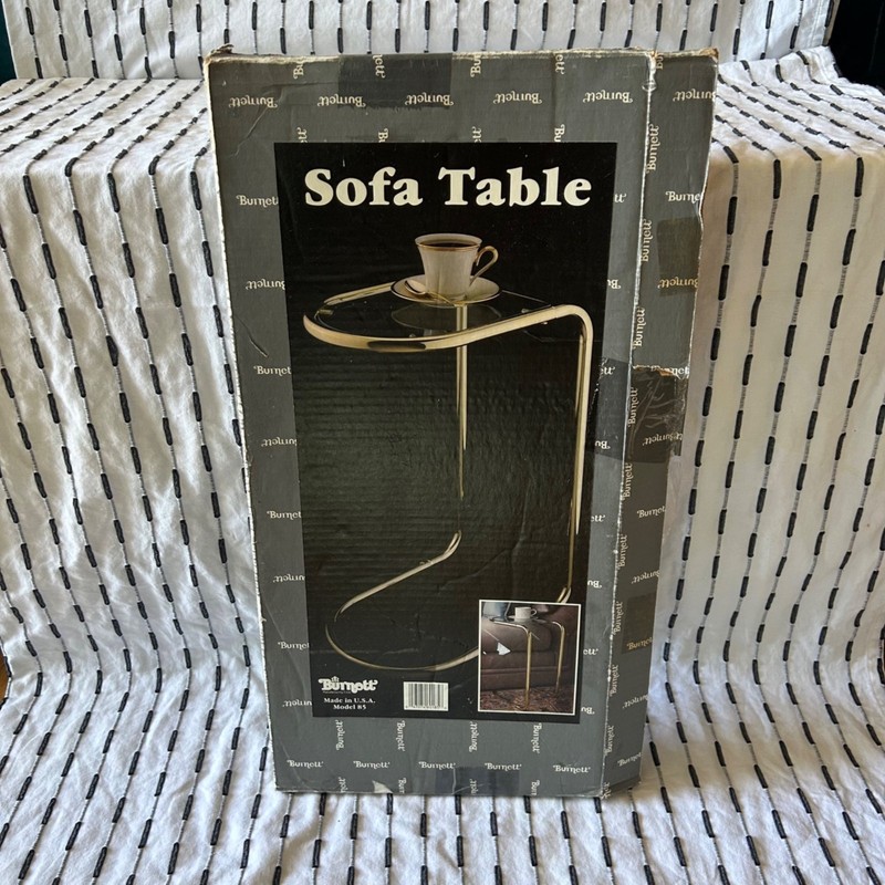 Sofa Table Glass by Burnett Retro Vintage 80s Style Brass Gold Contemporary gallery