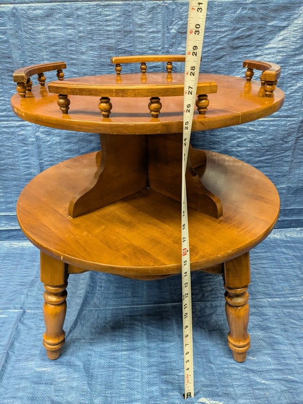 Vintage Two Tier End Table Round Side Table gallery