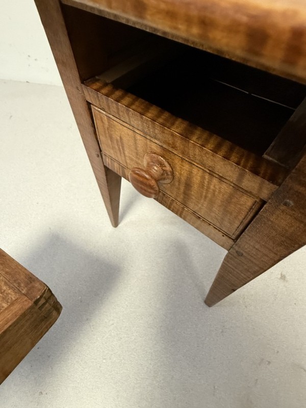 Miniature strong tiger maple table Contemporary . Strong tiger grain 2 drawers gallery