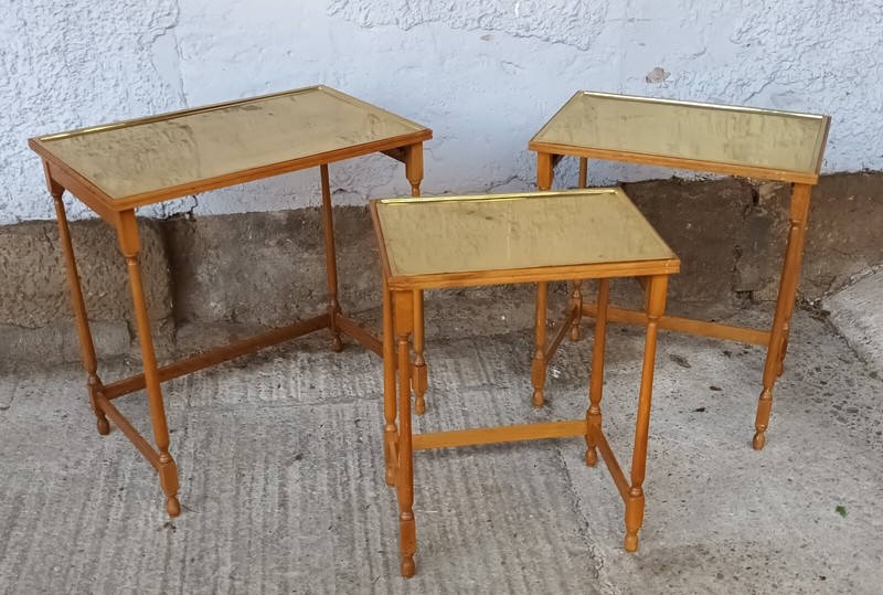 Nesting Tables 3x Set Tables 50s United Workshops Vintage Table 60s gallery