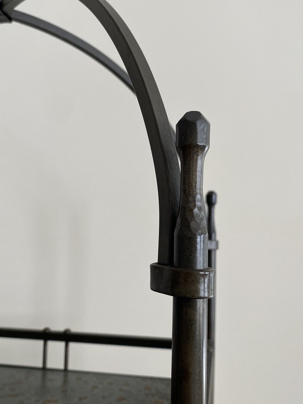Charleston Forge Wrought Iron Slate Shelves Canopy Top Etagere Display Stand gallery