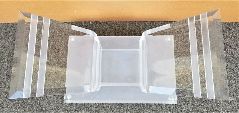 54" MCM Vintage Rolling Butterfly Lucite and Glass Center Cocktail Coffee Table gallery