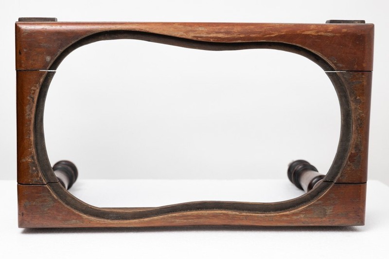 Victorian Mahogany Side Table with Ceramic Stamped Porcelain Baby or Foot Bath W gallery