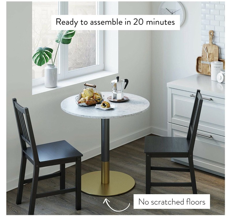 Nathan James Lucy Small Mid-Century Modern Kitchen or Dining Table with Faux Car gallery