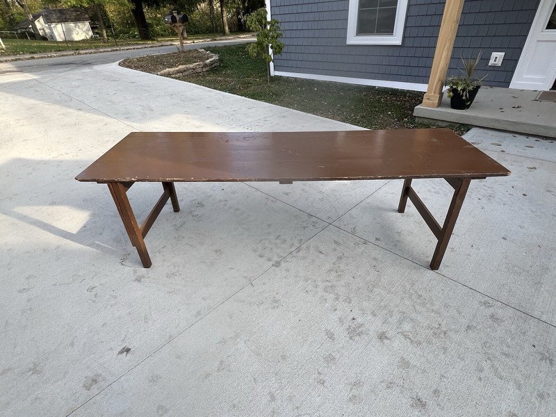 Antique Folding Legs Harvest Tables 3 Available 8’ Long