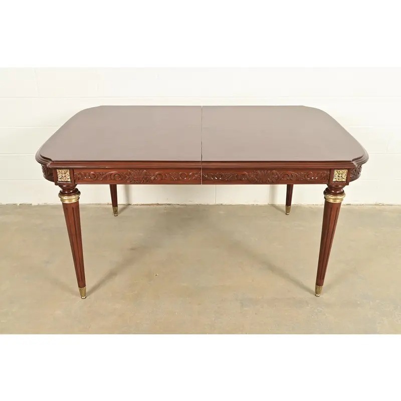 Maison Jansen Style French Regency Mahogany Dining Table, Newly Refinished gallery