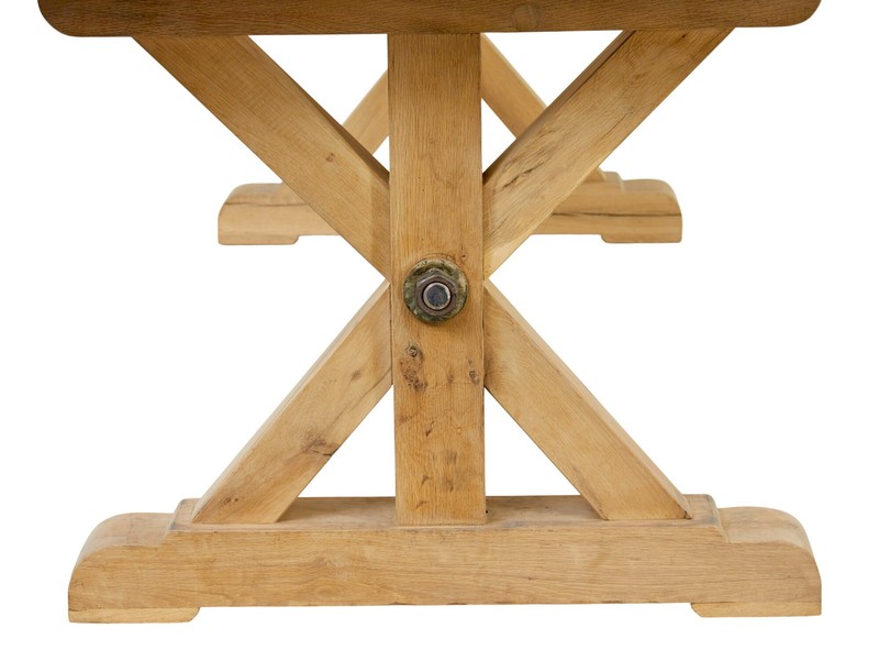 LARGE SOLID HANDMADE OAK X FRAME DINING TABLE gallery