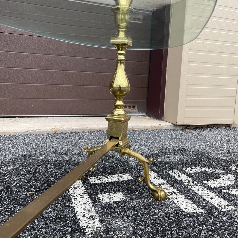 Custom Made Virginia Metalcrafters Chippendale Solid Brass & Glass Coffee Table gallery
