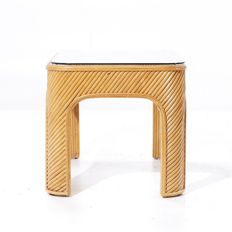 Gabriella Crespi Style Pencil Reed Mid Century Side Table gallery