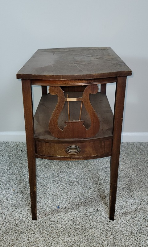 Vintage Mahogany Harp End Table gallery