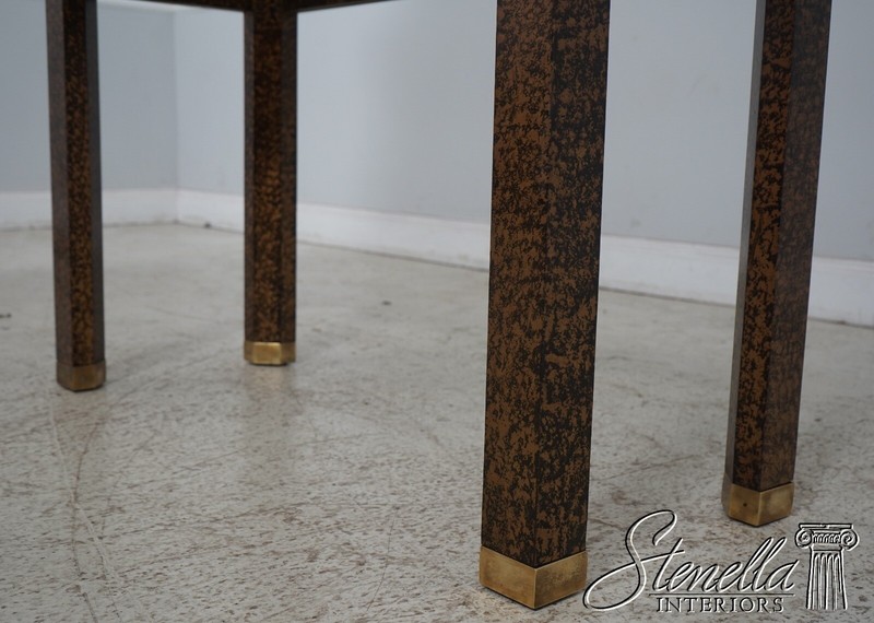63503EC: HENREDON Mid Century Modern Black Glass Top Console Or Hall Table gallery