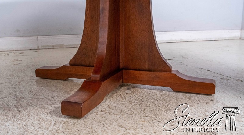 69956: STICKLEY Mission Cherry Pedestal Large Round Dining Table gallery