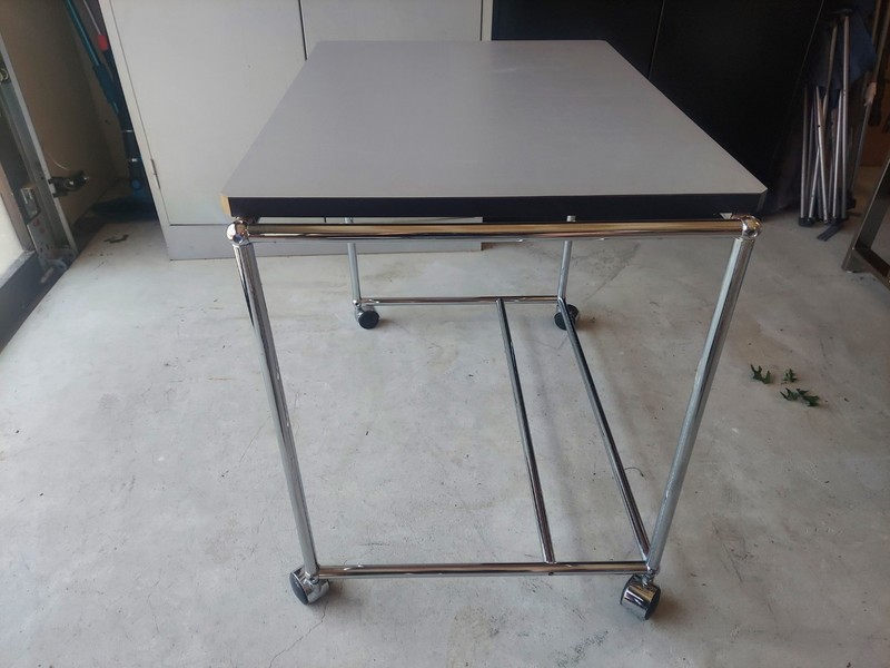 Mid Century Modern USM Fritz Haller Office Rolling Table c1988 gallery