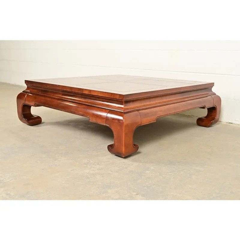 Henredon Hollywood Regency Chinoiserie Mahogany Coffee Table, Circa 1970s gallery