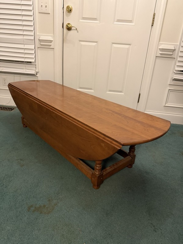 Vintage Stickley Cherry Double Gate Leg Drop leaf Coffee Table Wood Side Table gallery