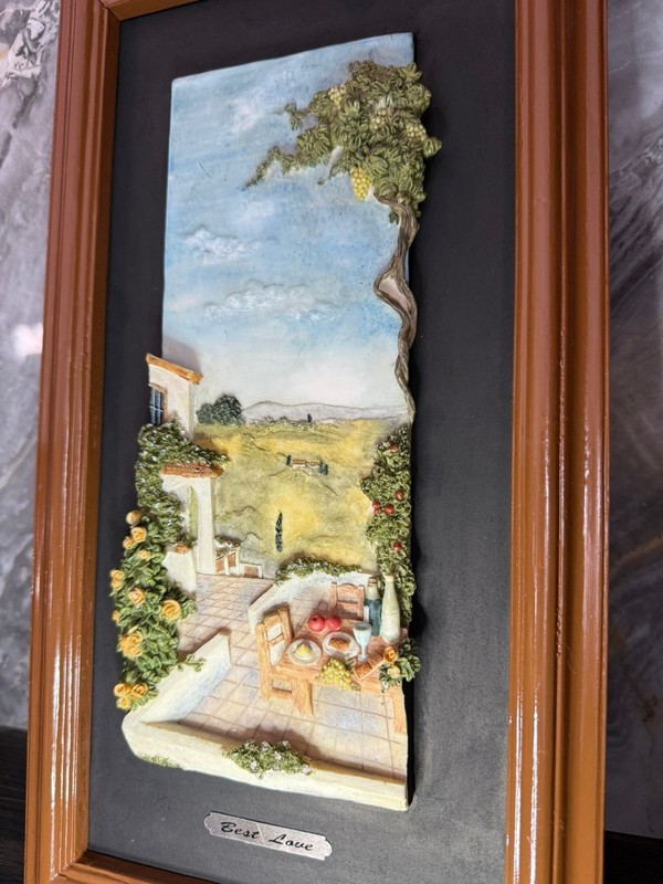 3D pictre made from resin its italian dinning table traditional wooden frame gallery