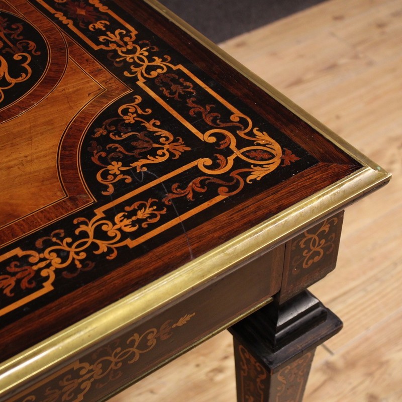 French writing desk table in inlaid wood furniture antique style 20th century gallery
