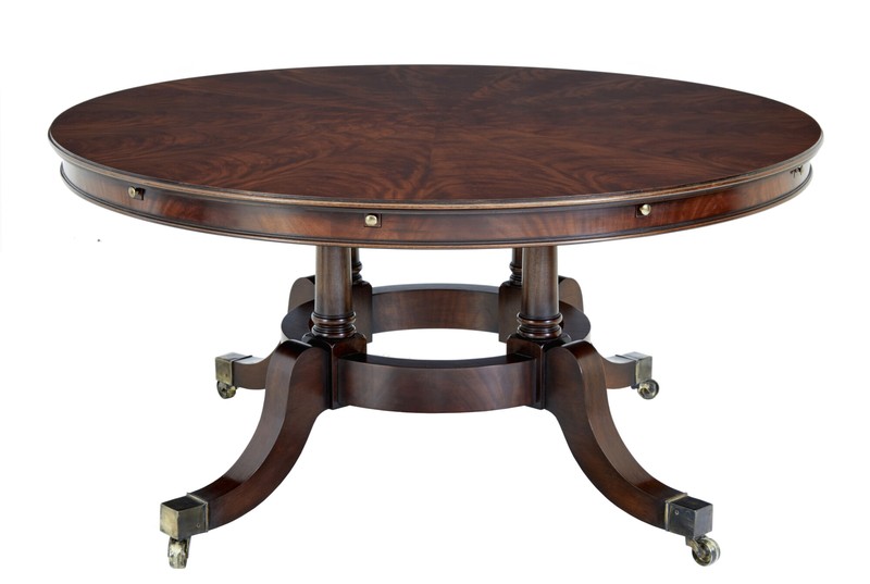 LARGE REGENCY REVIVAL ENGLISH MADE MAHOGANY JUPE DINING TABLE gallery