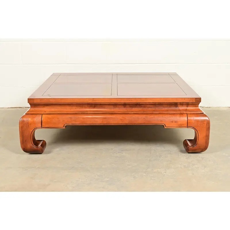 Henredon Hollywood Regency Chinoiserie Mahogany Coffee Table, Circa 1970s gallery