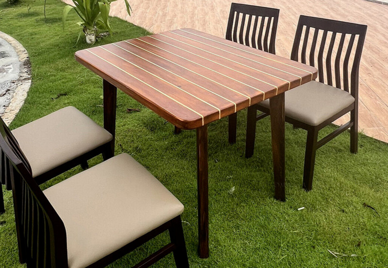 Nautical Dining & Kitchen Table 40" Cedar Wood Chris Craft Deck Style Furniture gallery