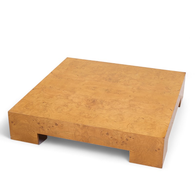 Milo Baughman for Thayer Coggin Mid Century Burlwood Coffee Table gallery