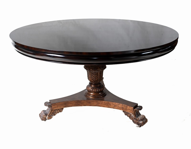 Regency Revival Centre Table Mahogany Claw Feet gallery