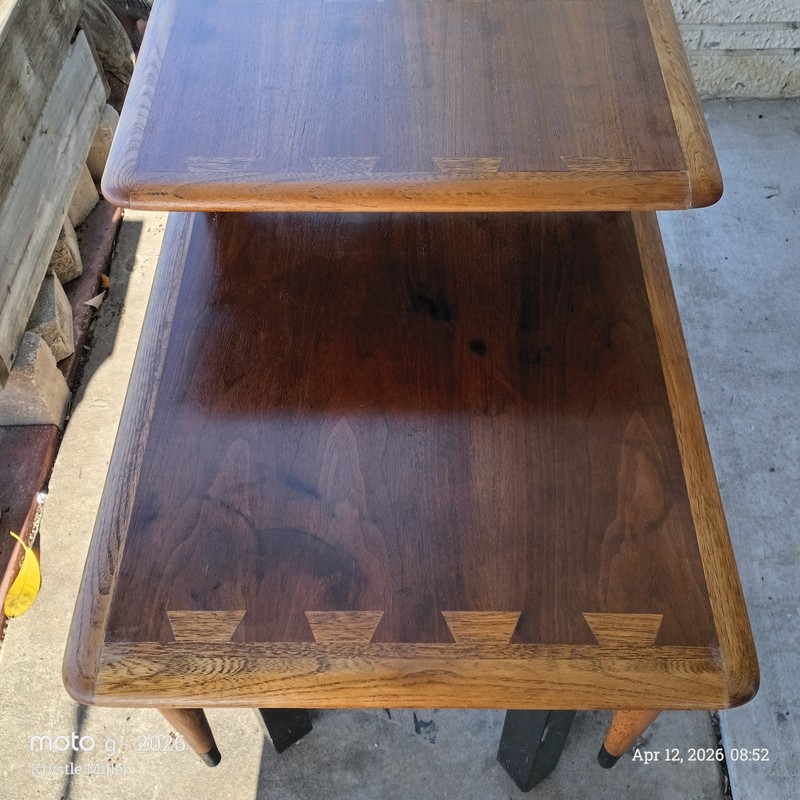 Antique Lane Ash And Walnut Two Tier Dovetail Side Table gallery