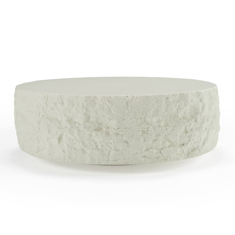 Modrest Quarry – Modern Off-White Round Coffee Table