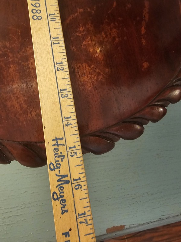 Antique Furniture Salvage-Mahogany Chippendale 15" Tilt TableTop W/Head, Rope... gallery