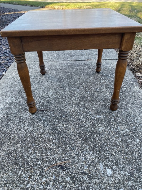 Vintage Ethan Allen “SITABLES BY BAUMRITTER” Heirloom Maple Nutmeg BENCH Table gallery