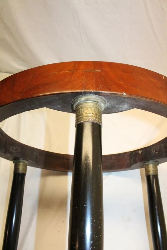 Great Quality French Empire Mahogany Round Marble Top Center Table gallery