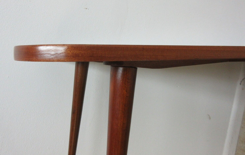 Custom Space Age Coffee Serving Table Mahogany Inlaid Mid Century Danish Sputnik gallery