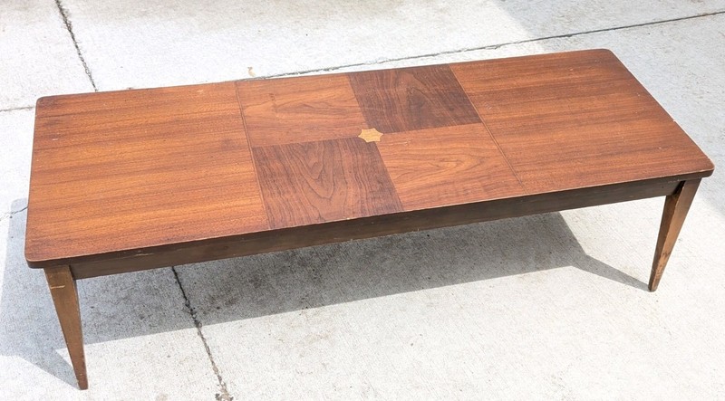 PROJECT Vintage Mid Century Modern Mersman Coffee Table Wood Retro Surfboard 54″