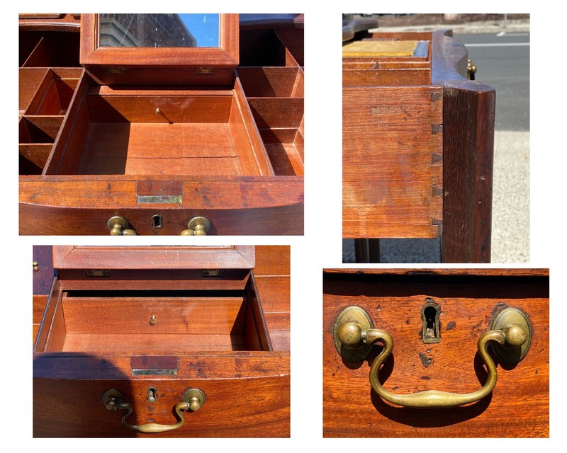 Antique Irish Chippendale Mahogany Writing Desk / Dressing Table - Lowboy gallery