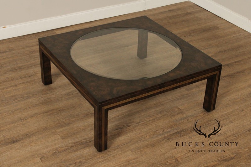 Mastercraft Burl Wood Square Coffee Table gallery