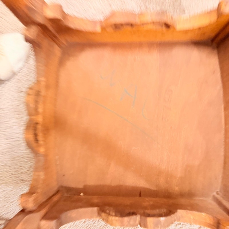 Vintage Italian Rococo Carved Wood Accent Table Made In Italy Louis XVStyle gallery