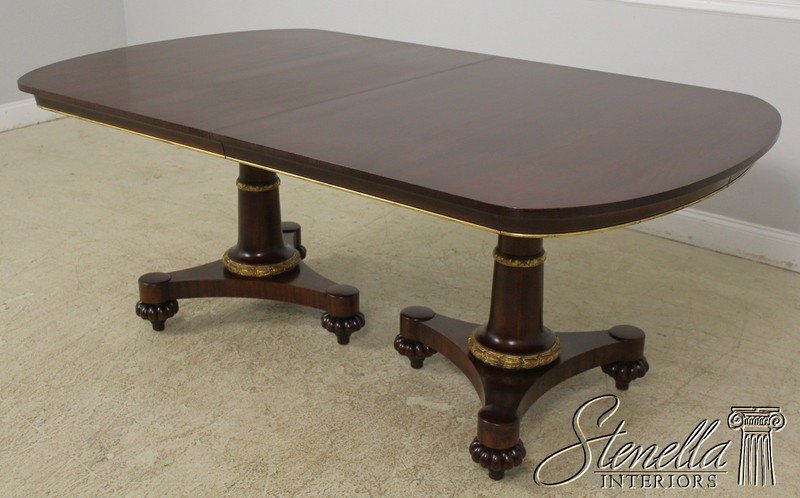 L55964: JOHN WIDDICOMB Neoclassical Mahogany Pedestal Dining Room Table gallery