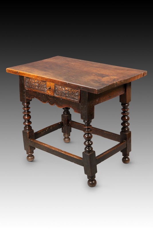 Table. Walnut wood, iron. Spanish school, Guadalajara, 17th century. gallery
